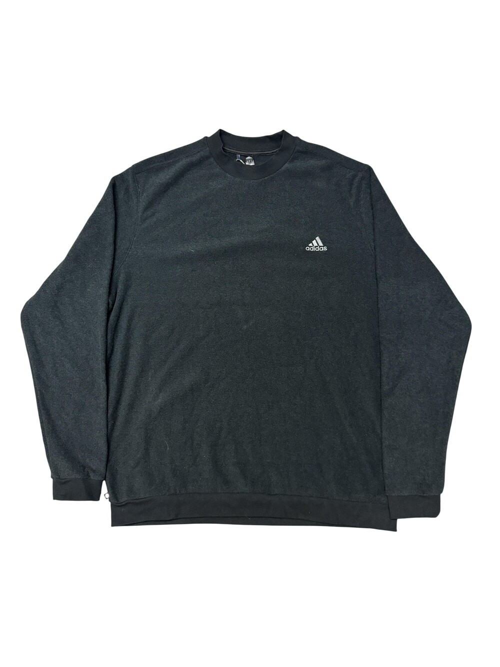 Adidas Sweatshirt Mens 2XL Gray Fleece Crewneck Pullover Logo End Plastic Waste